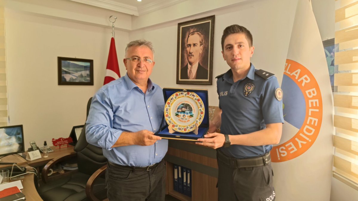Oğuzlar Emniyet Amiri Çelik'ten Başkan Cebeci'ye Veda Ziyareti
