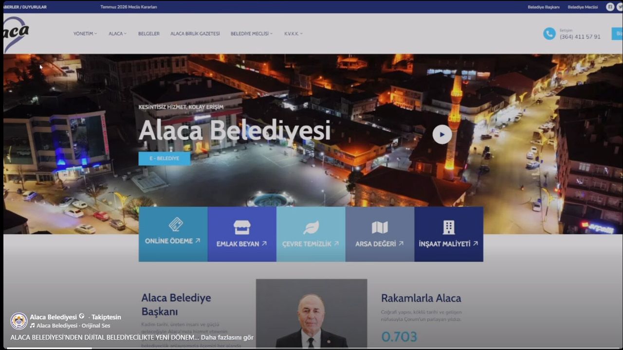 Alaca Belediyesi’nden Dijital Belediyecilikte Yeni Dönem