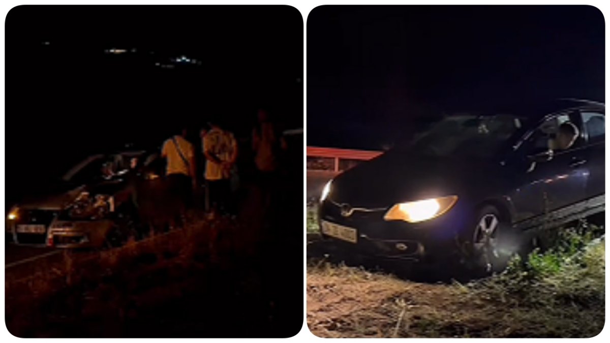 Çorum-Laçin Yolunda İki Araç Çarpıştı: Otomobillerden Biri Yoldan Çıktı