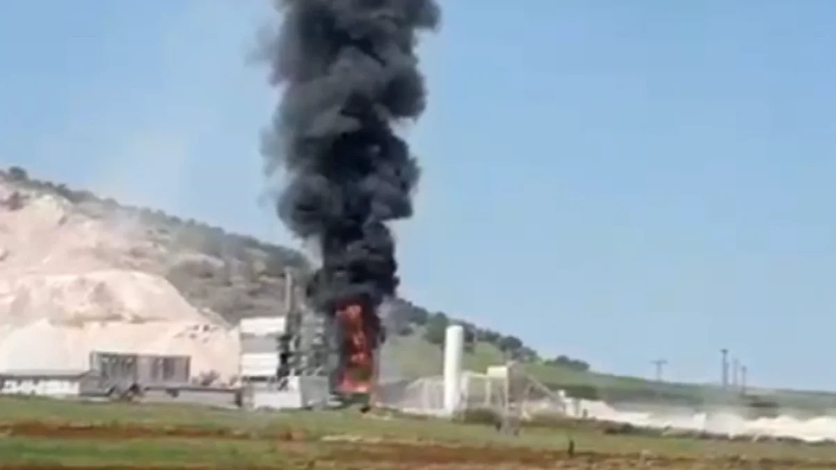 Alaca'da Asfalt Şantiyesinde Korkutan Patlama Ve Yangın