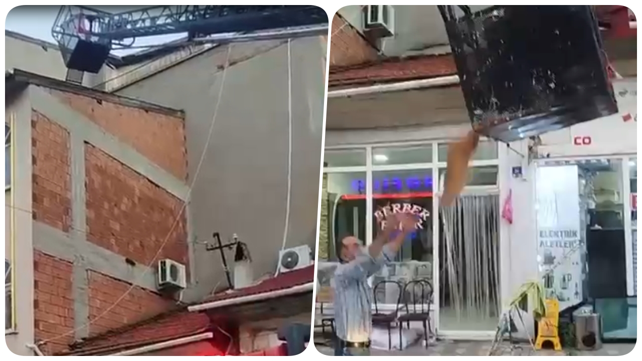 İskilip'te Çatıda Mahsur Kalan Kediyi İtfaiye Kurtardı