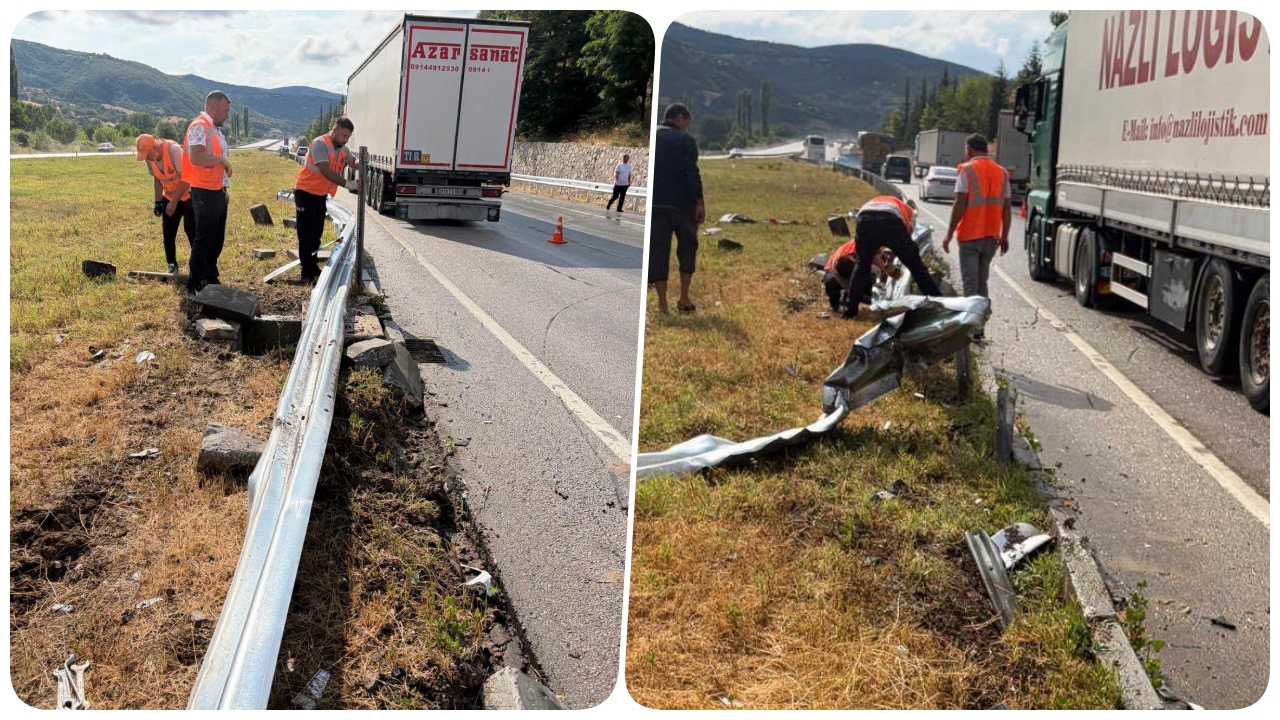 AMASYA-ÇORUM D-100 KARAYOLUNDA TRAFİK KAZASI: ULAŞIM KONTROLLÜ SAĞLANDI