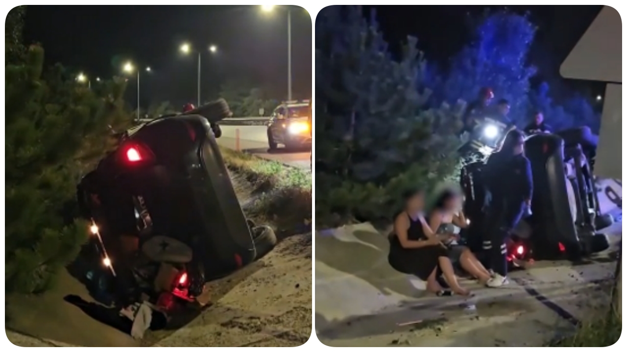 ÇORUM-SAMSUN YOLUNDA KAZA: OTOMOBİL SU KANALINA DEVRİLDİ, 2 YARALI