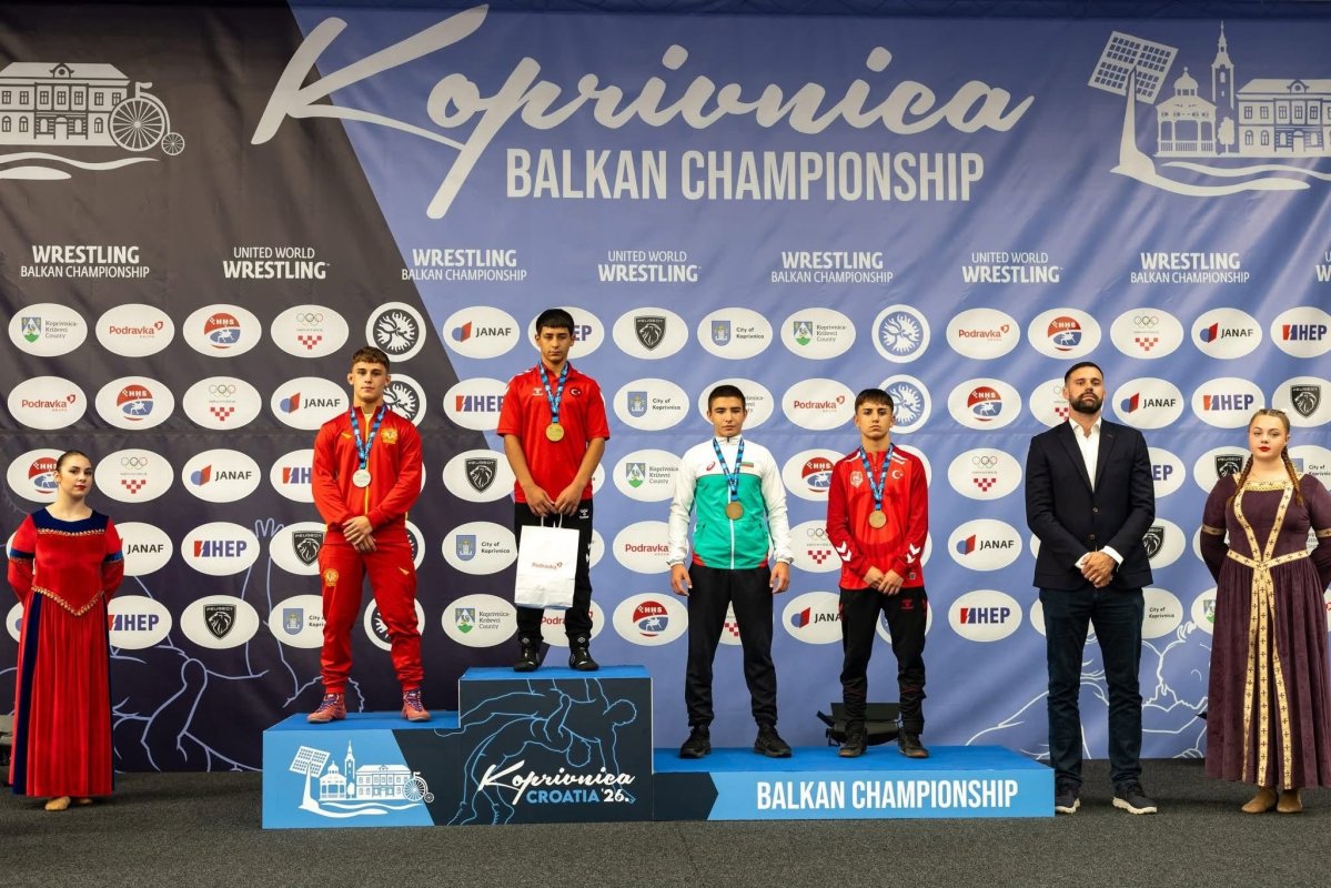 Çorumlu Genç Güreşçi Yusuf Eren Koçak Balkan Şampiyonu Oldu