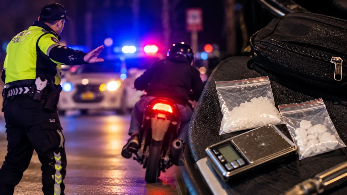 Polisten kaçan motosikletten çıkanlar şoke etti